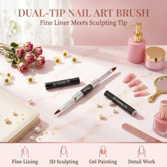 100% Kolinsky Hair Acrylic Flower Nail Art Brush Art Design & Polish Mistake Cleaning Manicure Tools