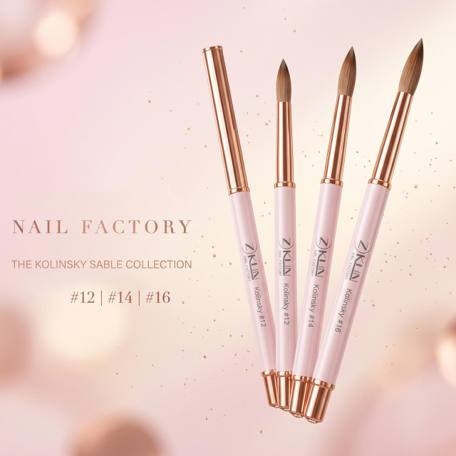 Professional 100% Kolinsky Acrylic Nail Brush #12 #14 #16 Professional Nail Art Brush