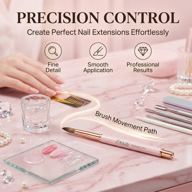 Professional 100% Kolinsky Acrylic Nail Brush #12 #14 #16 Professional Nail Art Brush
