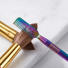 Professional 100% Pure Kolinsky Nail Brush Set Rainbow Cleaning Comb Custom Acrylic Nail Brushes #12/14/16/18