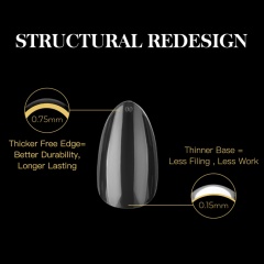 2026 New White Box Uv Gel Molded Nail Tips Manufacturer Custom Logo Women's Nail Tips Medium Almond 14 Sizes