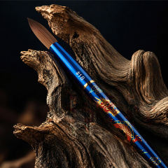 Premium 100% Kolinsky Dragon Design Nail Brush Blue Metal Custom #8-#18 Salon Acrylic Brush