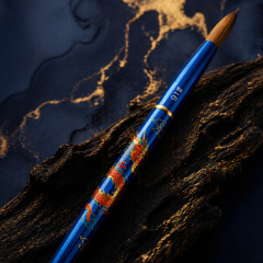 Premium 100% Kolinsky Dragon Design Nail Brush Blue Metal Custom #8-#18 Salon Acrylic Brush