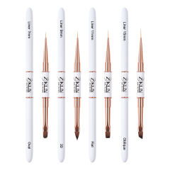 4Pcs Dual-Ended Nail Art Brushes Liner Set 7/9/11/15MM Pravite Label Custom Nail Art Brush Set Oval/Flat/3D/Oblique