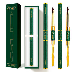 Professional Kolinsky Sable 3d Flower Nail Brush #4/#6 Custom Logo Double-End Pure Kolinsky Nail Brush with Spatula