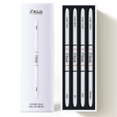 4Pcs Dual-Ended Nail Art Brushes Liner Set 7/9/11/15MM Pravite Label Custom Nail Art Brush Set Oval/Flat/3D/Oblique