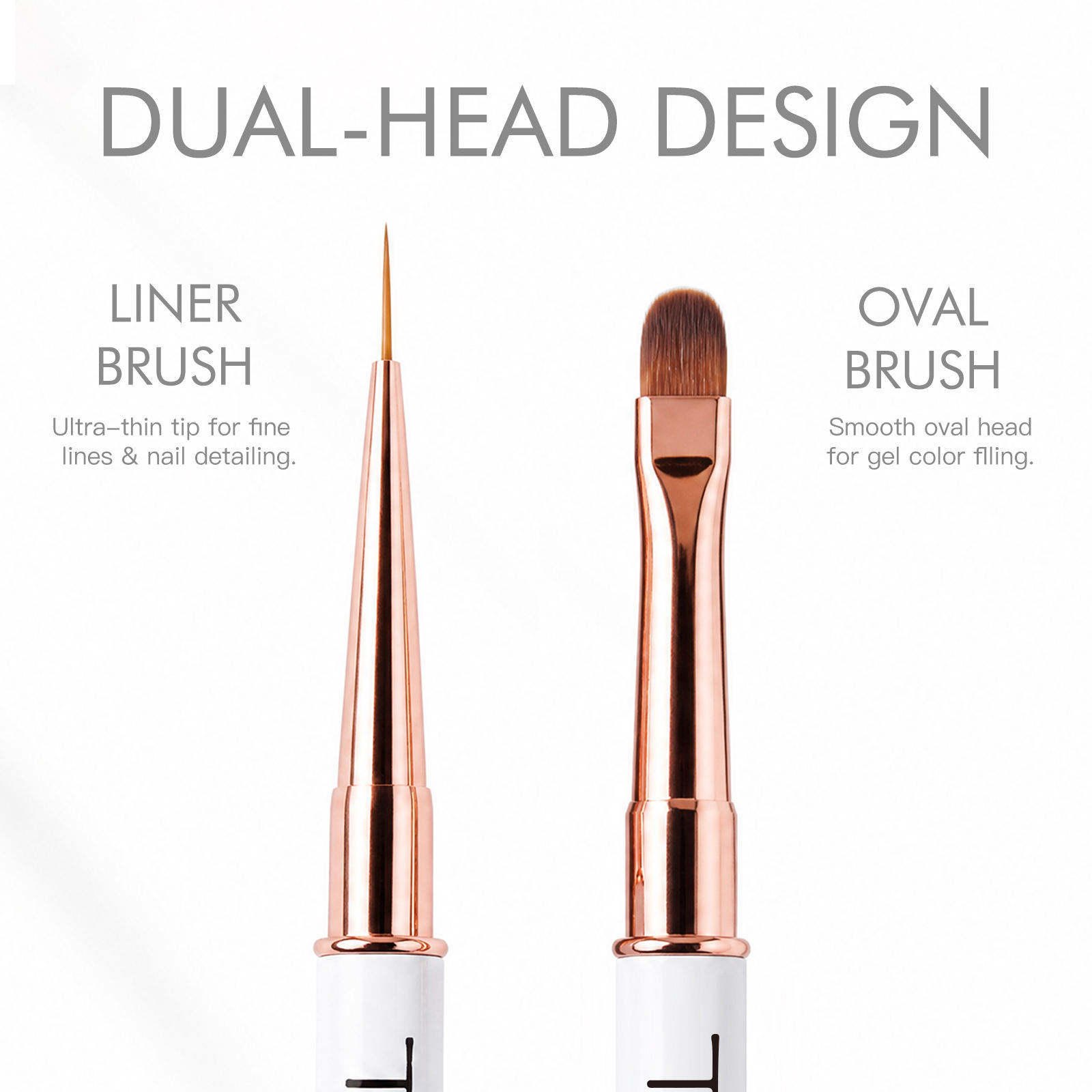 4Pcs Dual-Ended Nail Art Brushes Liner Set 7/9/11/15MM Pravite Label Custom Nail Art Brush Set Oval/Flat/3D/Oblique