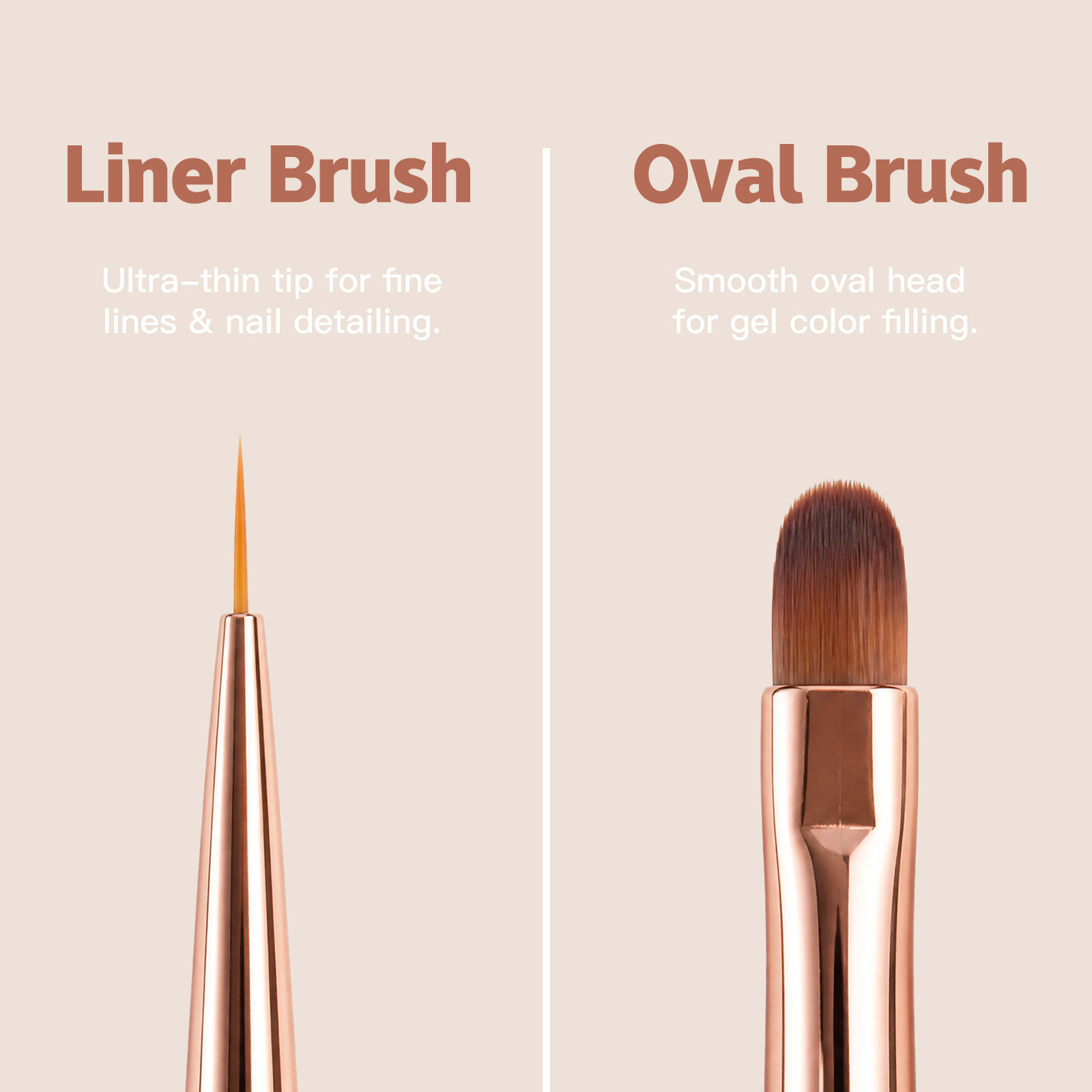 Professional 2-in-1 Dual-Ended Nail Art Liner Brush Flat/Oval/3D/Oblique Nail Art Brushes Custom Wholesale