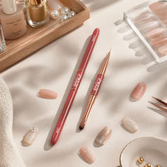 Professional 2-in-1 Dual-Ended Nail Art Liner Brush Flat/Oval/3D/Oblique Nail Art Brushes Custom Wholesale
