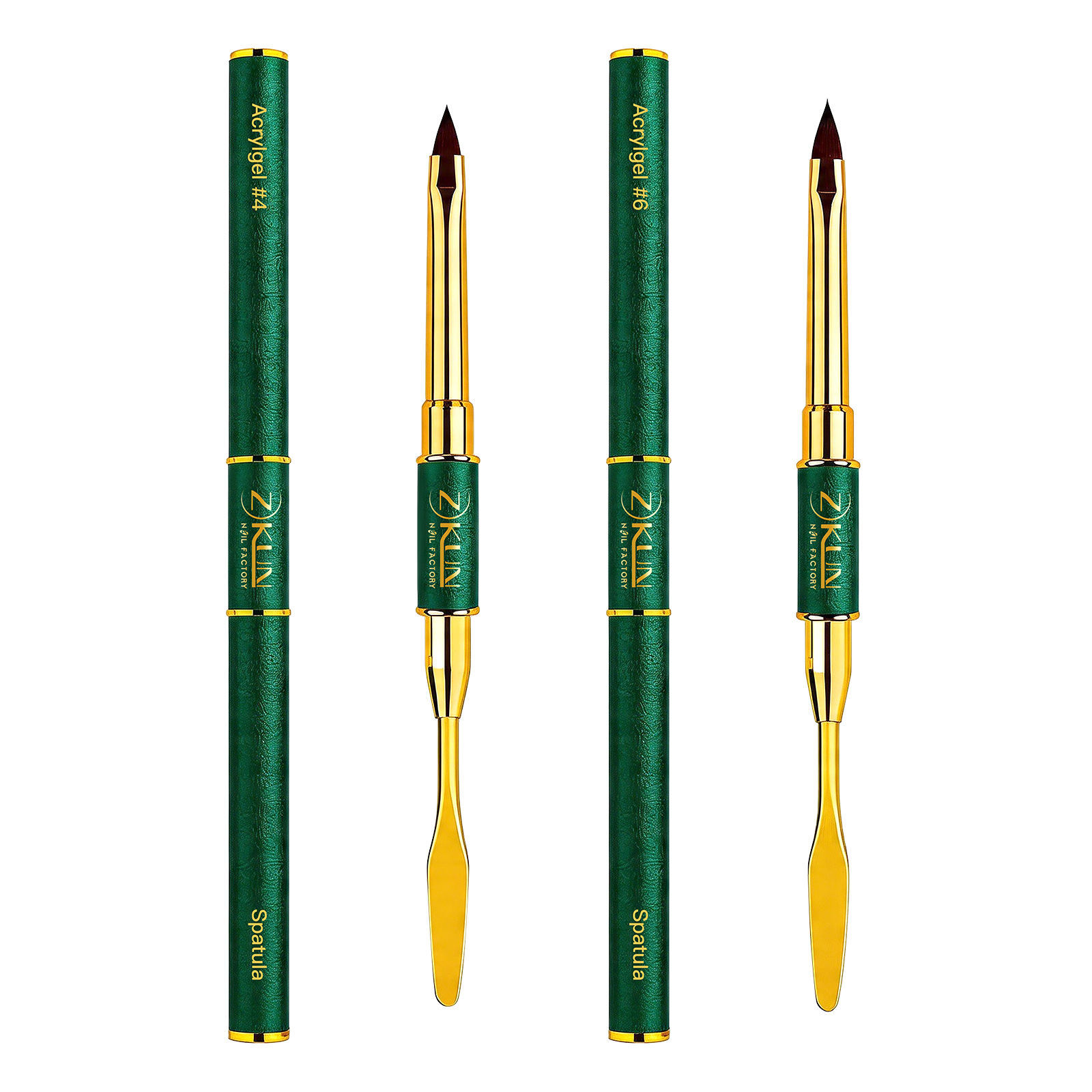 Professional Kolinsky Sable 3d Flower Nail Brush #4/#6 Custom Logo Double-End Pure Kolinsky Nail Brush with Spatula