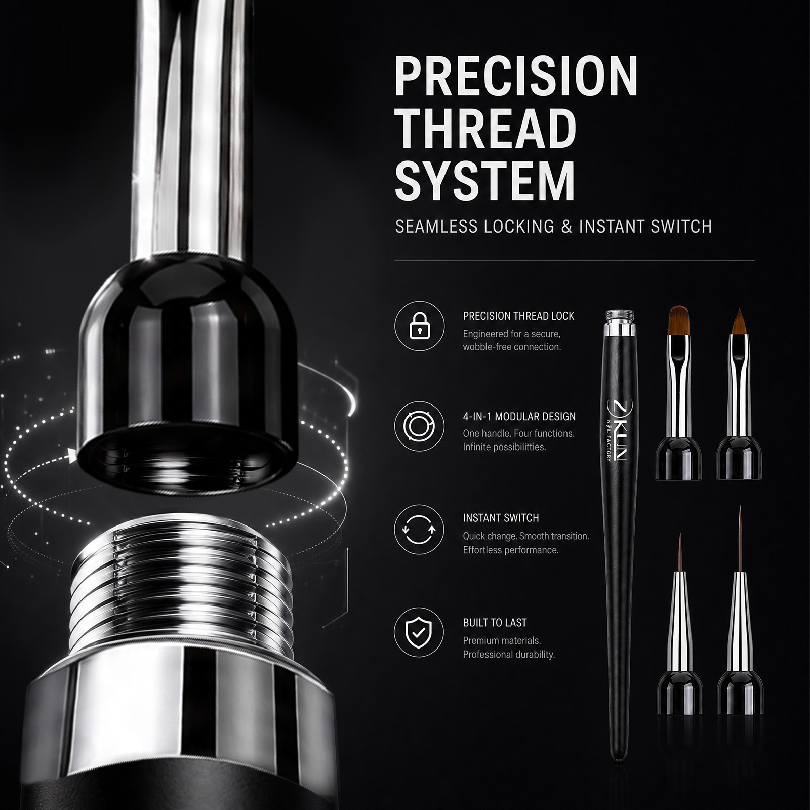 Multi-Head Interchangeable Nail Art Brush