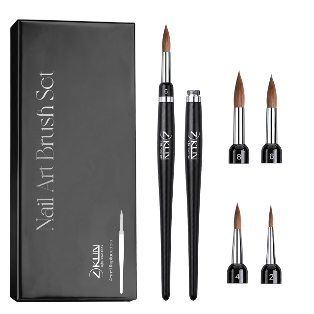 Multi-Head Interchangeable Kolinsky Nail Art Brush