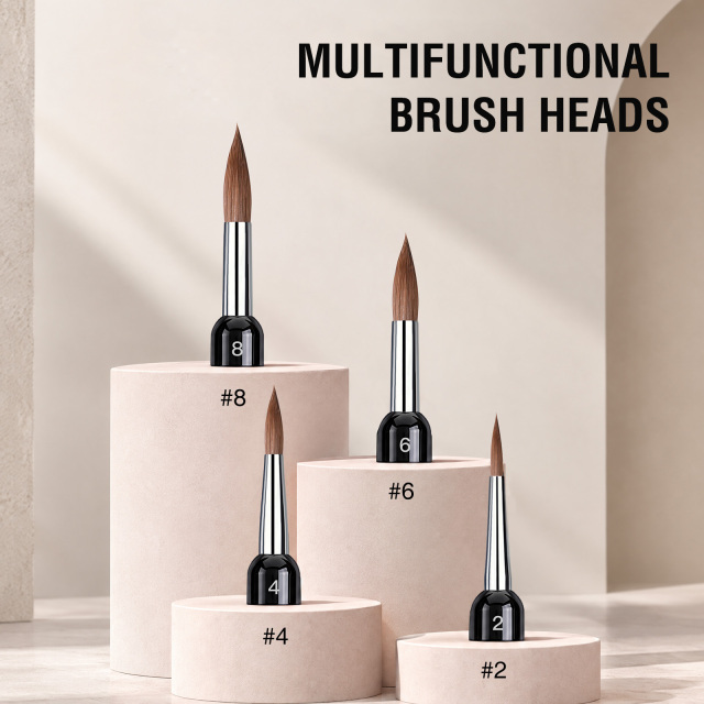Multi-Head Interchangeable Kolinsky Nail Art Brush