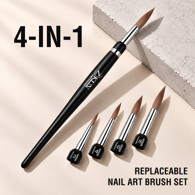 Multi-Head Interchangeable Kolinsky Nail Art Brush