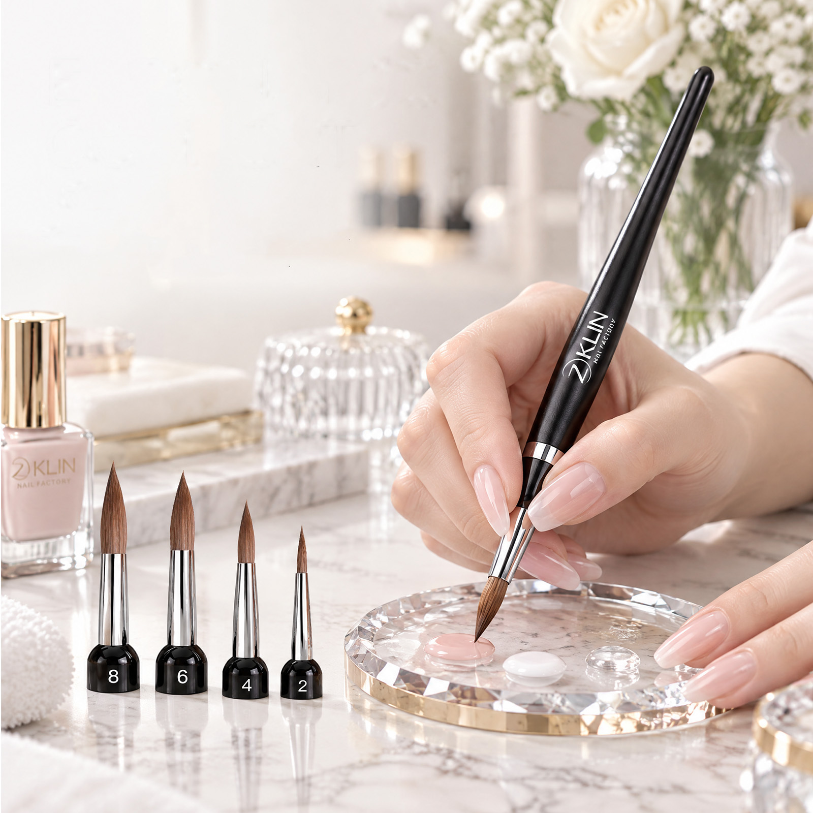 Multi-Head Interchangeable Kolinsky Nail Art Brush
