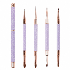 2026 New Cat EyeMagnetic Nail Brush Kit 5Pcs Custom Logo Replaceable Double Headed Nails Brush Magnetic