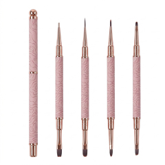 2026 New Cat EyeMagnetic Nail Brush Kit 5Pcs Custom Logo Replaceable Double Headed Nails Brush Magnetic