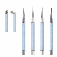 2026 New Cat EyeMagnetic Nail Brush Kit 5Pcs Custom Logo Replaceable Double Headed Nails Brush Magnetic