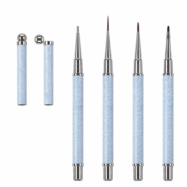 2026 New Cat EyeMagnetic Nail Brush Kit 5Pcs Custom Logo Replaceable Double Headed Nails Brush Magnetic