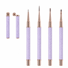 2026 New Cat EyeMagnetic Nail Brush Kit 5Pcs Custom Logo Replaceable Double Headed Nails Brush Magnetic