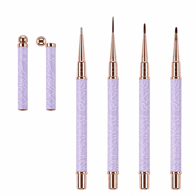 2026 New Cat EyeMagnetic Nail Brush Kit 5Pcs Custom Logo Replaceable Double Headed Nails Brush Magnetic