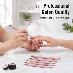 2026 New Cat EyeMagnetic Nail Brush Kit 5Pcs Custom Logo Replaceable Double Headed Nails Brush Magnetic