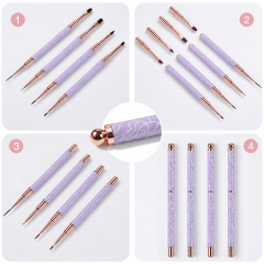 2026 New Cat EyeMagnetic Nail Brush Kit 5Pcs Custom Logo Replaceable Double Headed Nails Brush Magnetic