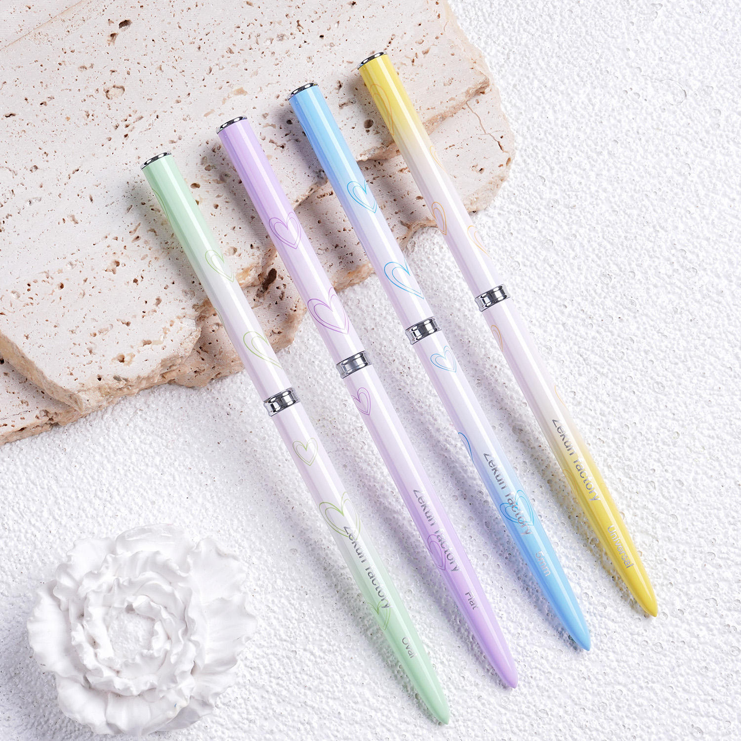 4Pcs Nail Gel Brush Set With Case Liner Detail Design Brushes for Acrylic and Poly Gel French Tip Nail Art Kits Supplies