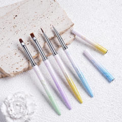 4Pcs Nail Gel Brush Set With Case Liner Detail Design Brushes for Acrylic and Poly Gel French Tip Nail Art Kits Supplies