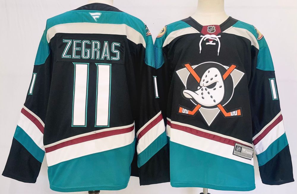 Men's NHL Anaheim Ducks #11 Trevor Zegras Fanatics Alternate Jersey For 25th Anniversary