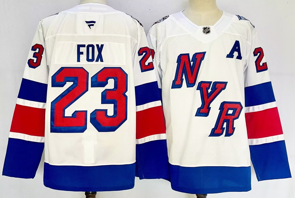 Men's NHL New York Rangers #23 Adam Fox Fanatics White Stadium Series Jersey