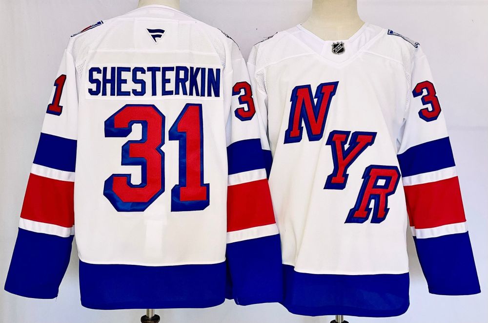 Men's NHL New York Rangers #31 Igor Shesterkin Fanatics White Stadium Series Jersey