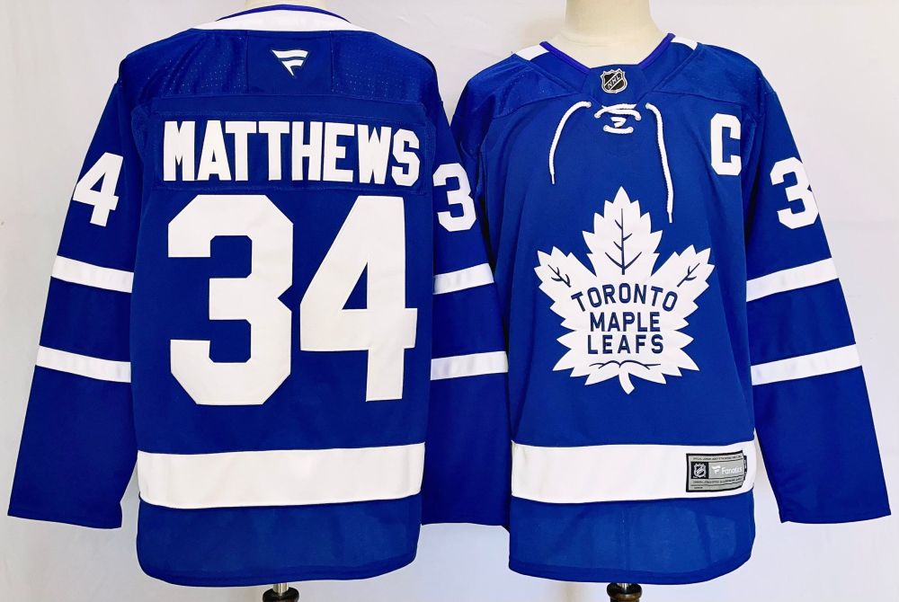 Men's NHL Toronto Maple Leafs #34 Auston Matthews Fanatics Blue Breakaway Home Jersey