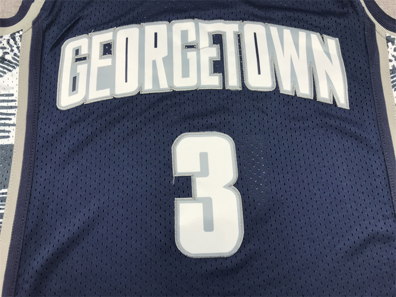 Men's NCAA Georgetown Hoyas #3 Allen Iverson Mitchell & Ness Navy Swingman Jersey
