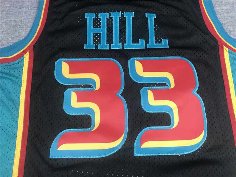 Men's NBA 1998-99 Detroit Pistons #33 Grant Hill Mitchell & Ness Black Swingman Jersey