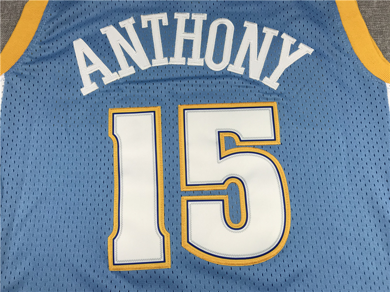 Men's NBA 2003-04 Denver Nuggets #15 Carmelo Anthony Mitchell & Ness Hardwood Swingman Jersey