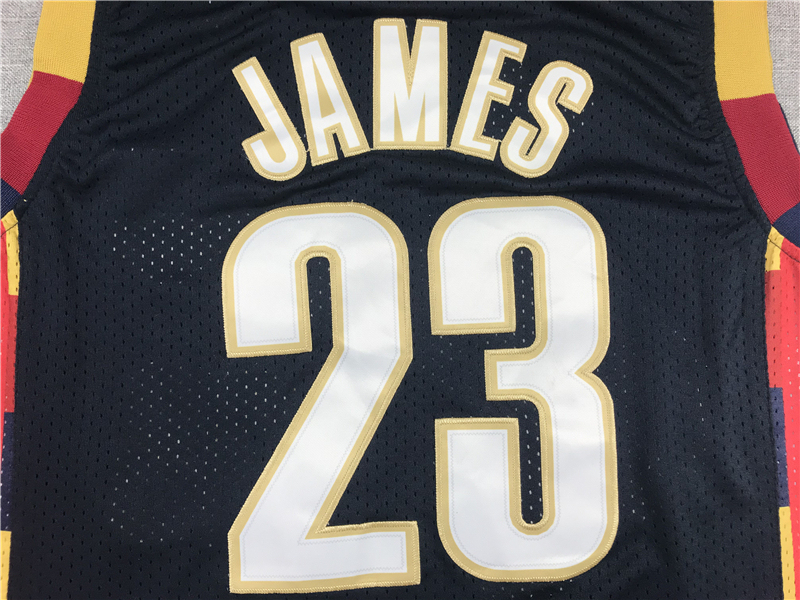 Men's NBA 2008-09 Cleveland Cavaliers #23 LeBron James Mitchell & Ness Black Swingman Jersey