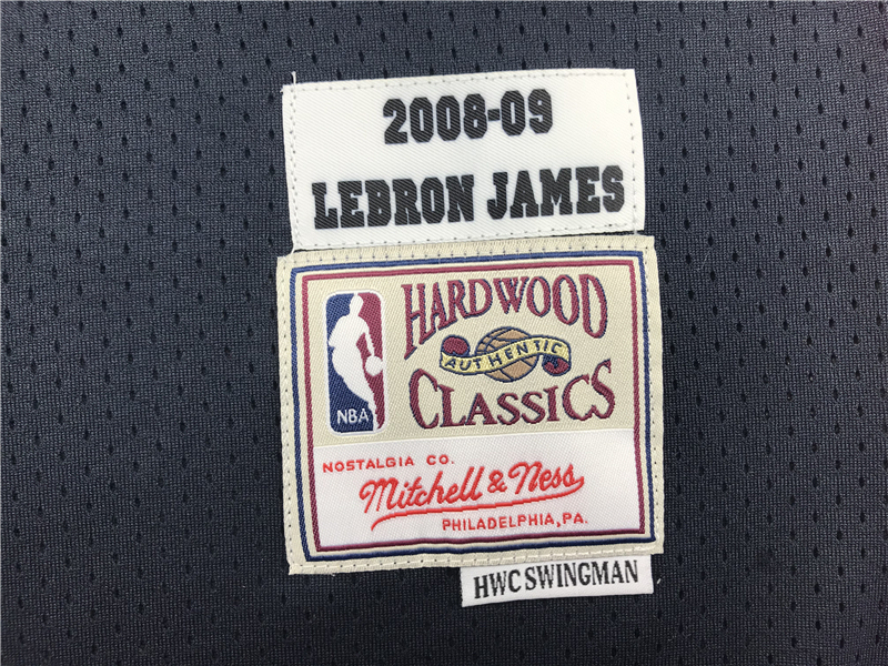 Men's NBA 2008-09 Cleveland Cavaliers #23 LeBron James Mitchell & Ness Black Swingman Jersey