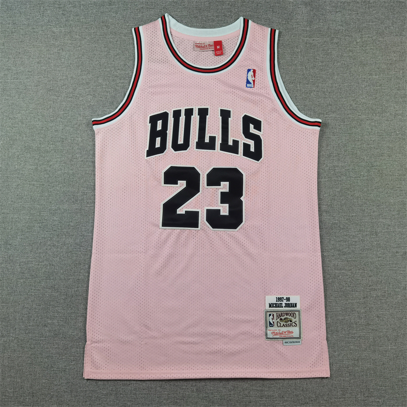 Men's NBA Chicago Bulls #23 Michael Jordan Mitchell & Ness Pink Swingman Jersey