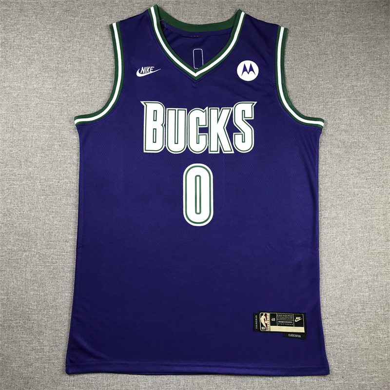 Men's NBA Milwaukee Bucks #0 Damian Lillard Nike 2022-23 Classic Edition Swingman Jersey
