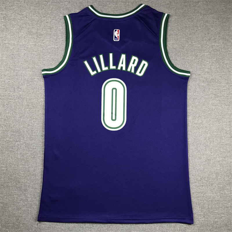 Men's NBA Milwaukee Bucks #0 Damian Lillard Nike 2022-23 Classic Edition Swingman Jersey
