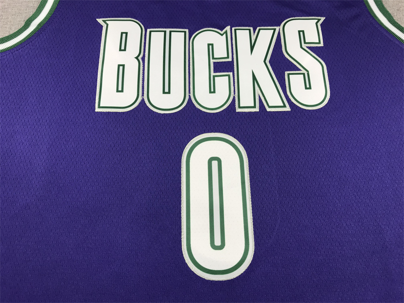 Men's NBA Milwaukee Bucks #0 Damian Lillard Nike 2022-23 Classic Edition Swingman Jersey