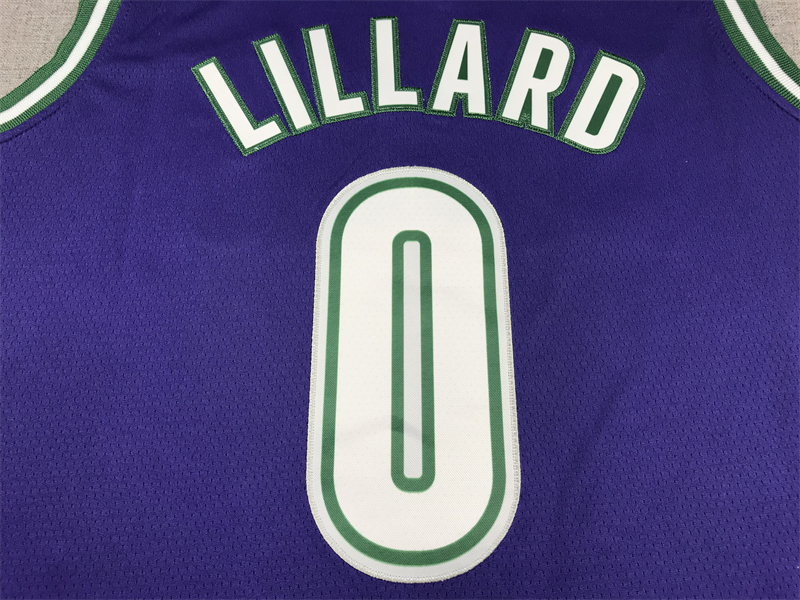 Men's NBA Milwaukee Bucks #0 Damian Lillard Nike 2022-23 Classic Edition Swingman Jersey