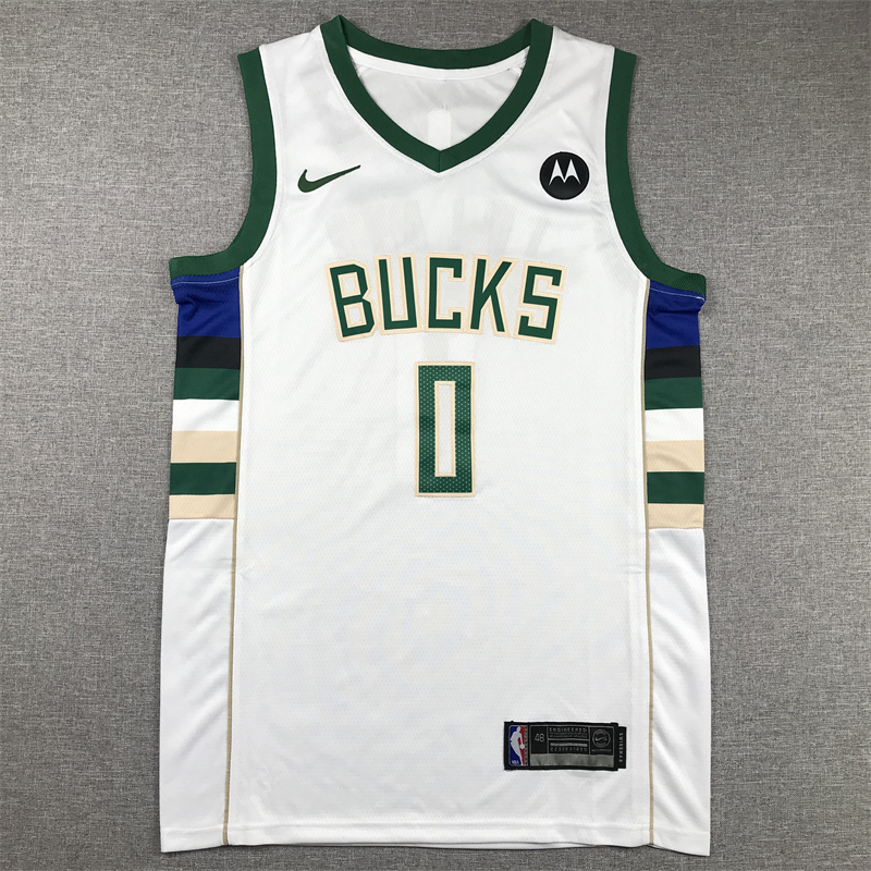 Men's NBA Milwaukee Bucks #0 Damian Lillard Nike 2023-24 Association Edition Swingman Jersey
