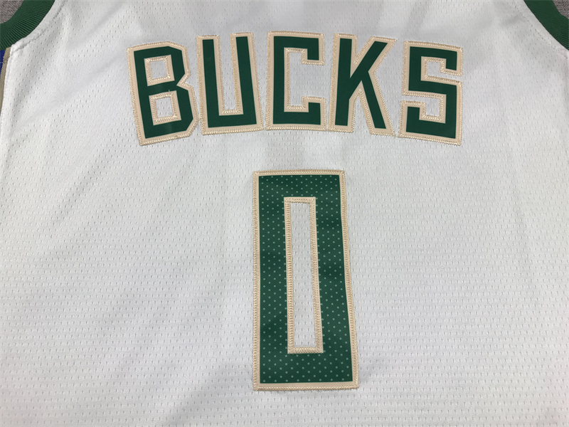 Men's NBA Milwaukee Bucks #0 Damian Lillard Nike 2023-24 Association Edition Swingman Jersey