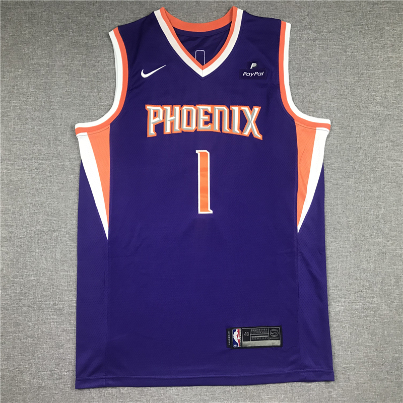 Men's NBA Phoenix Suns #1 Devin Booker Nike 2020-21 Icon Edition Swingman Jersey