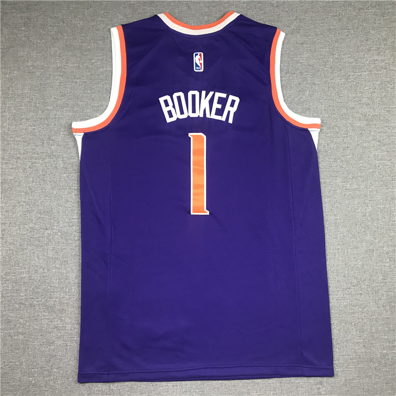 Men's NBA Phoenix Suns #1 Devin Booker Nike 2020-21 Icon Edition Swingman Jersey