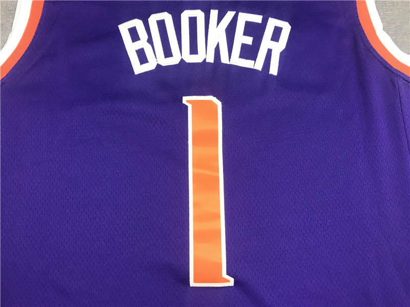 Men's NBA Phoenix Suns #1 Devin Booker Nike 2020-21 Icon Edition Swingman Jersey