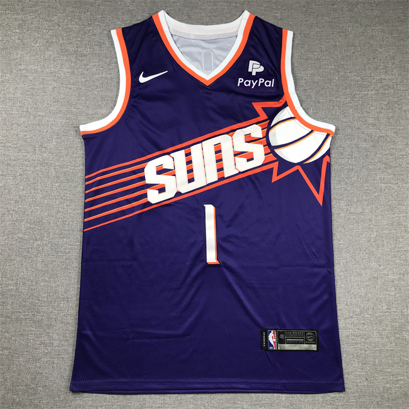 Men's NBA Phoenix Suns #1 Devin Booker Nike 2023-24 Icon Edition Swingman Jersey