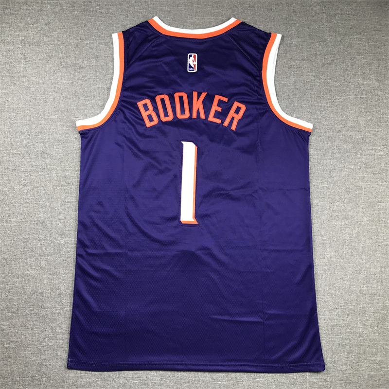 Men's NBA Phoenix Suns #1 Devin Booker Nike 2023-24 Icon Edition Swingman Jersey